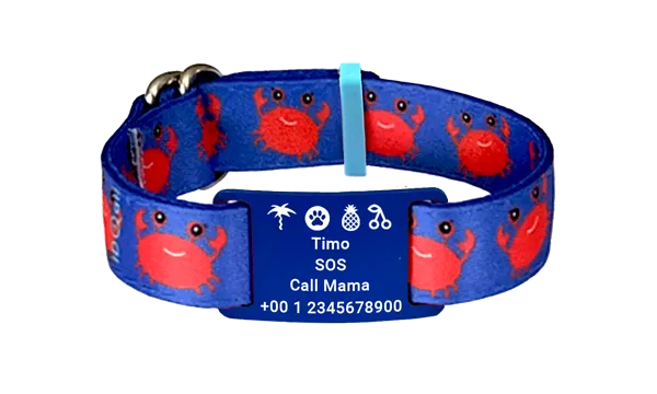 Verdwaalbandje kind krabjes print met naam en telefoonnummer
