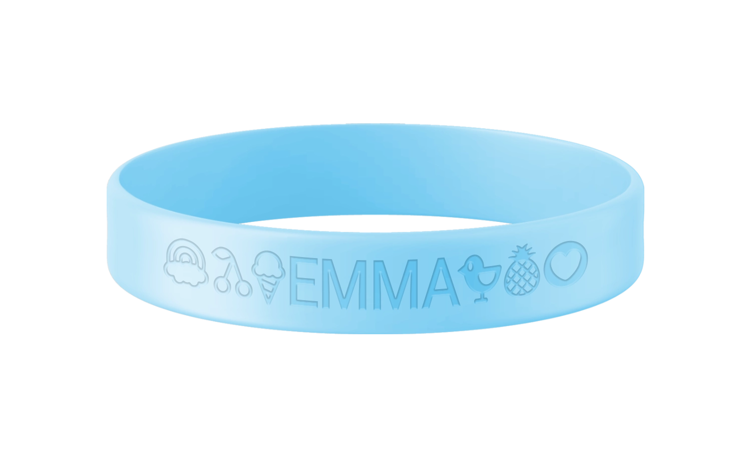 Lichtblauwe SOS armband kind met naam en telefoonnummer