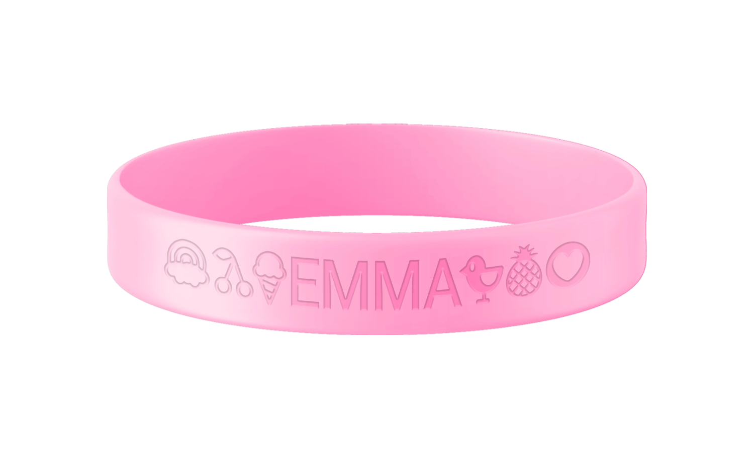 Lichtroze SOS armband kind met naam en telefoonnummer