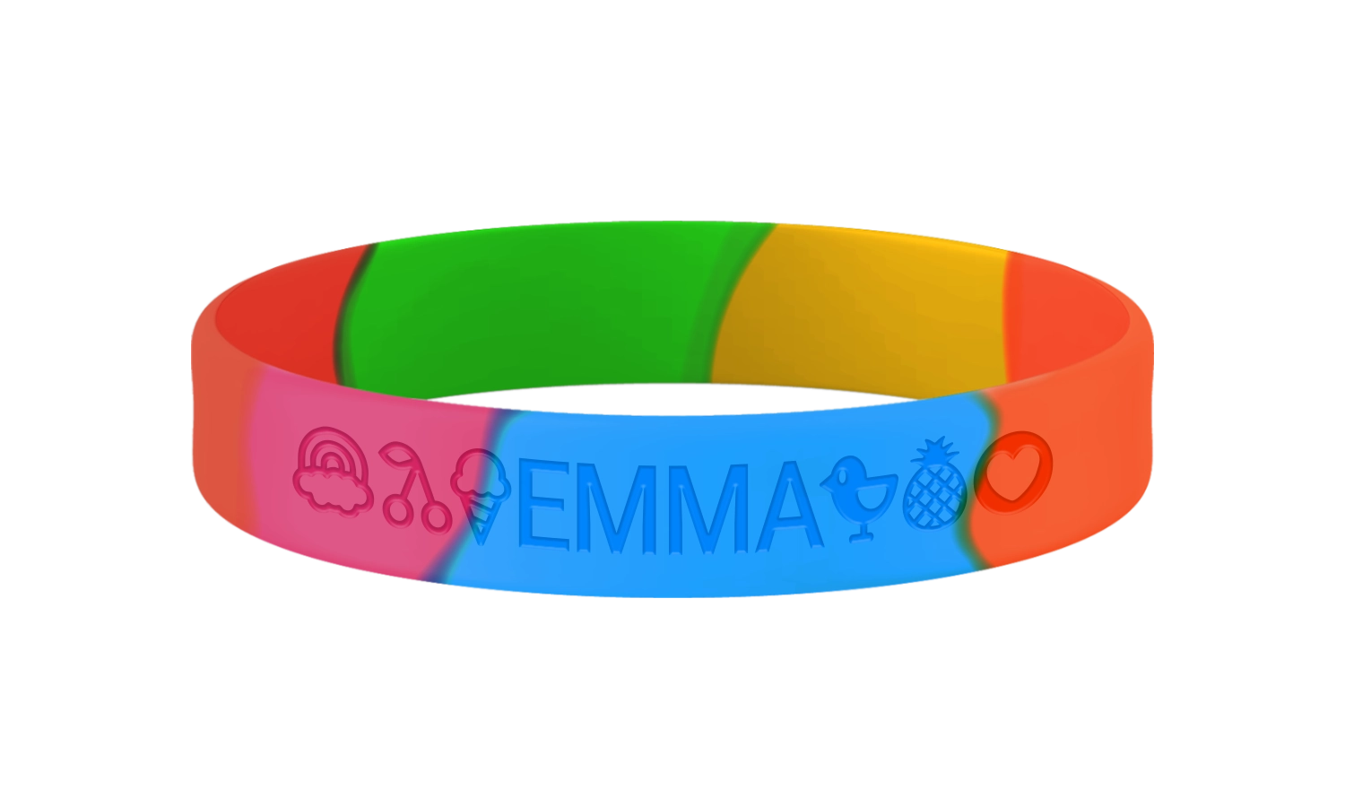 Regenboog SOS armband kind met naam en noodnummer