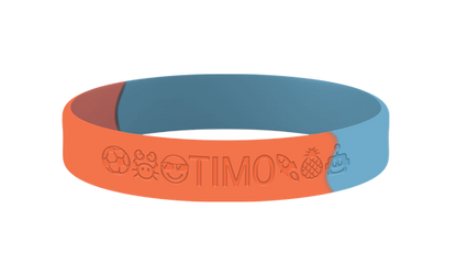Apricot Blue SOS armband kind met naam en gravure