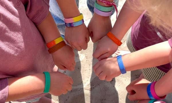Unicorn SOS armband kind met naam en telefoonnummer