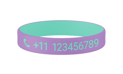 Lila Joy SOS armband kind met naam en telefoonnummer
