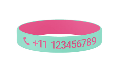 Minty Blossom SOS armband kind met naam en telefoon
