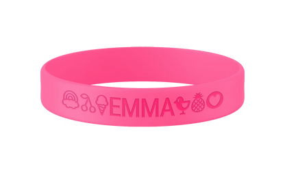 Roze SOS armband kind siliconen met naam en gravure