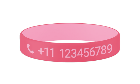 Teaberry Rose SOS armband kind met naam en telefoon