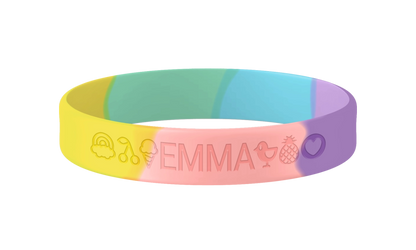 Unicorn SOS armband kind met naam en telefoonnummer